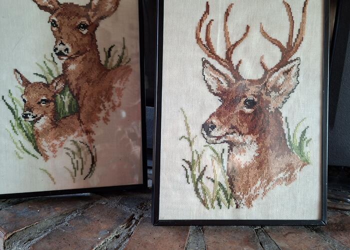 Grajewo ogłoszenia: Sprzedam dwa obrazki wyszywane w bardzo stabilnej ramie